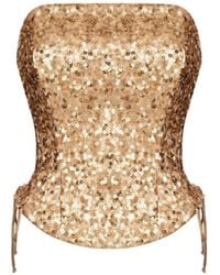 Elsava - Golden Sequin Corset - Lyst