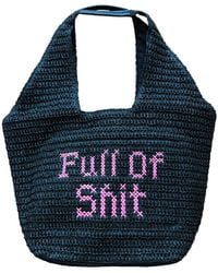 Lilly Loves - Oversize Embroidered Full Of Shit Bag - Lyst