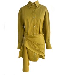 Mirimalist - Eddy Mustard Shirt Dress - Lyst