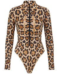 Misari - Leopard Zip One-Piece Swimsuit - Lyst