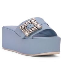Beautiisoles by Robyn Shreiber Made in Italy - Dita Baby Leather Slide Mule Espadrille Sandal Comfortable & Elegant For Work & Evening & Party Sandal - Lyst