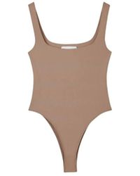 Dāl the Label - Essential Bodysuit Taupe - Lyst