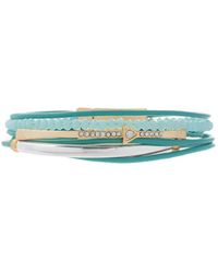 Saachi - Leather Golden Arrow Bracelet - Lyst