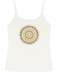 Conquista - Neutrals Printed Spaghetti Top - Lyst