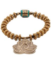 Ebru Jewelry - Flower Of Life Hematite Beaded Bracelet - Lyst
