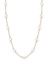 Pearls of the Orient Online - Gratia Plated Chain Necklace With Cultured Freshwater Pearls - Lyst