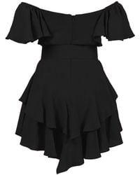 ALINA CERNĂTESCU - Samba Mini Linen Ruffle Cocktail Dress - Lyst