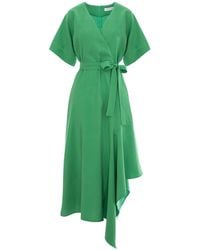 Larisa Dragna - Viscose Dress With Asymmetric Hem Michelle - Lyst