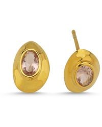 LINYA JEWELLERY - Ella Stone Stud Earrings - Lyst