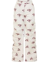 Pcfg - The Broderie Anglaise Edit High Waisted Embroidered Pants - Lyst