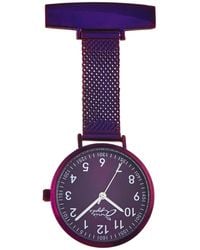 Bermuda Watch Company - Annie Apple Meraki Silver & Purple Mesh Nurse Fob Watch - Lyst