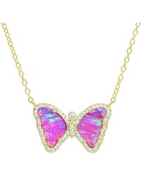 KAMARIA - Mini Opal Butterfly Necklace - Lyst