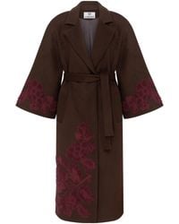 Annabo - Ashen Rose Embroidered Wool & Cashmere Coat - Lyst