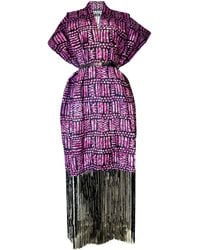 Chuks Collins - Ajah Collection – Print Fringe Midi Dress - Lyst