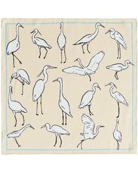 Lost Pattern - Little Egret Silk Pocket Square - Lyst