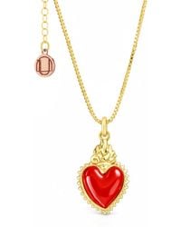 Unaloe - Plated Necklace With Heart Charm – Luxury Symbolic Jewelry - Lyst