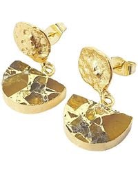 Sophelia - Hammered Citrine November Birthstone Statement Earrings - Lyst