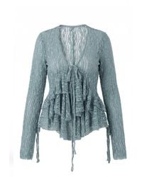 Belsize25 - Flared Sleeve Knitted Lace Cardigan - Lyst