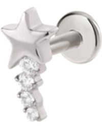 Vanhi - Crystal Shooting Star Threadless Flat Back Titanium Cartilage Stud - Lyst