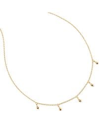 Elk & Bloom - Dainty 14K Beaded Drop Choker Necklace - Lyst