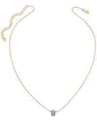 Heather Hawkins Jewelry - Tiny Faceted Emerald Cut Gemstone Necklace - Lyst