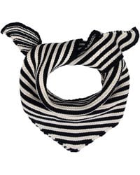 Paul James Knitwear - Cotton Fender Garter Knit Striped Mini Neckerchief - Lyst