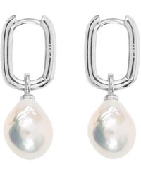 Ora Pearls - Aetia Baroque Pearl Hoop Earrings - Lyst