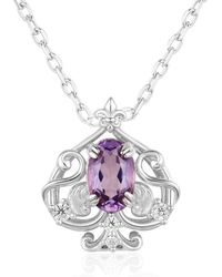 Azura Jewelry New York - Leafy Spade Amethyst Necklace Vermeil - Lyst