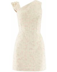 AVENUE No.29 - Asymmetric Neckline Boucle Mini Dress - Lyst