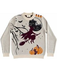 Peraluna - Flying Pumpkin Jacquard Cotton Knit Pullover - Lyst
