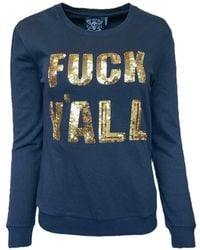 Any Old Iron - Golden Fuck Y'All Sequin Sweatshirt - Lyst