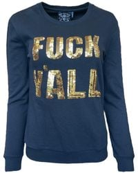 Any Old Iron - Golden Fuck Y'All Sequin Sweatshirt - Lyst