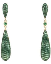 LÁTELITA London - Coco's Long Drop Earrings Emerald Cz - Lyst