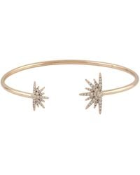 Artisan - Rose Diamond Starburst Open Cuff Bangle - Lyst