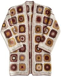 Ana Chic - Cream Sunburst Handmade Crochet Longline Cardigan - Lyst