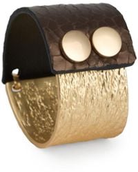 Saachi - Textured Leather Bracelet - Lyst