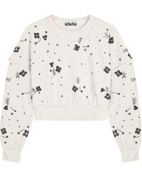 Khéla the Label - Lovestruck Embellished Sweatshirt In Ivory - Lyst