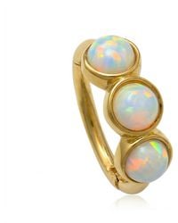 Zahav Jewelry - 10K Solid 18G Triple Opal Clicker Hoop - Lyst
