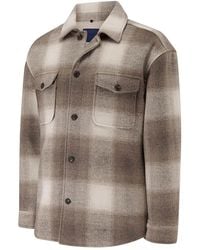 Guards London - Neutrals Welsh Check Wool Overshirt - Lyst