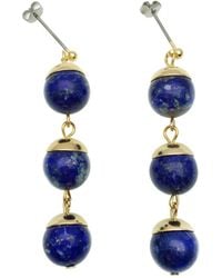 Farra - Lapis Lazuli Ball Round Dangle Earrings - Lyst