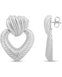 SHYMI - Textured Heart Drop Gold Earrings - Lyst