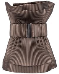 Silvia Serban - Antique Pleated Eco-Leather Belt - Lyst