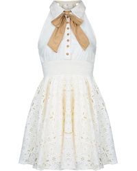 The Gt Atelier - Neutrals Bow Detail Summer Dress - Lyst