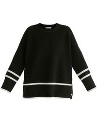 Paisie - Striped Details Ribbed Jumper With Side Buttons - Lyst