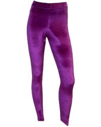 Julia Clancey - Velour Leggings Plum - Lyst
