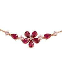 Juvetti - Rose Florea Rose Necklace Ruby, Sapphire & Diamond - Lyst