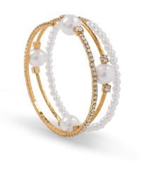 Saachi - Pearl & Crystal Wrap Bracelet - Lyst