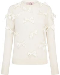 Lisa The Label - Bow Belle Creme Sweater - Lyst