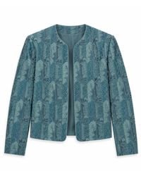 Stovaria - Layered & Embroidered Pure Silk Statement Jacket - Lyst
