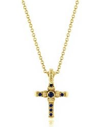 Unaloe - Vermeil Mystic Cross Necklace With Sapphire - Lyst